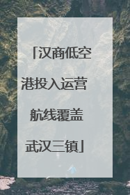 汉商低空港投入运营 航线覆盖武汉三镇