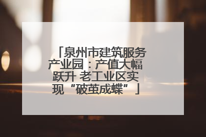 泉州市建筑服务产业园：产值大幅跃升 老工业区实现“破茧成蝶”