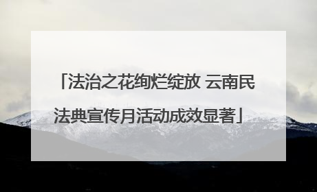 法治之花绚烂绽放 云南民法典宣传月活动成效显著