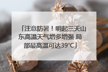 注意防暑！明起三天山东高温天气增多增强 局部最高温可达39℃