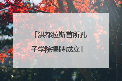 洪都拉斯首所孔子学院揭牌成立