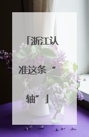 浙江认准这条“轴”