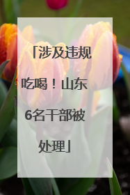 涉及违规吃喝！山东6名干部被处理