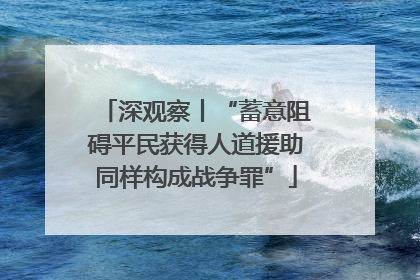 深观察丨“蓄意阻碍平民获得人道援助同样构成战争罪”