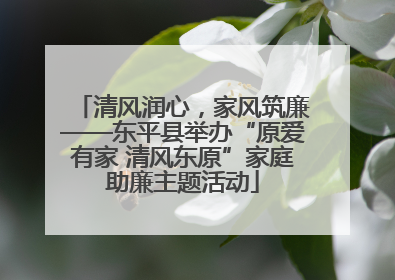 清风润心，家风筑廉——东平县举办“原爱有家 清风东原”家庭助廉主题活动