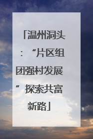 温州洞头：“片区组团强村发展”探索共富新路