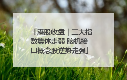 港股收盘｜三大指数集体走弱 脑机接口概念股逆势走强