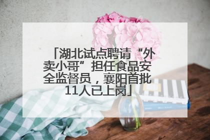 湖北试点聘请“外卖小哥”担任食品安全监督员，襄阳首批11人已上岗