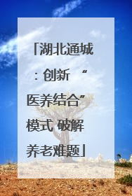 湖北通城：创新 “医养结合”模式 破解养老难题