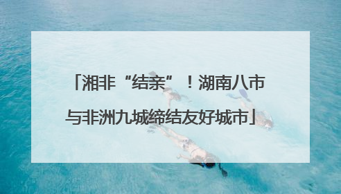湘非“结亲”！湖南八市与非洲九城缔结友好城市