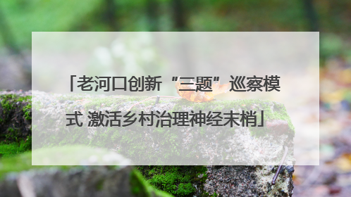 老河口创新“三题”巡察模式 激活乡村治理神经末梢