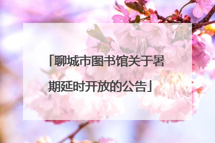 聊城市图书馆关于暑期延时开放的公告