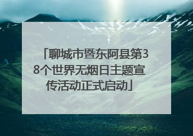 聊城市暨东阿县第38个世界无烟日主题宣传活动正式启动