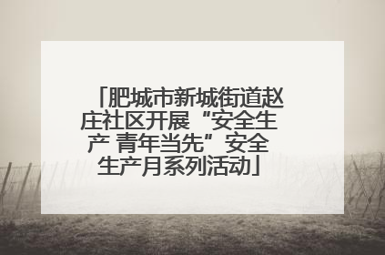 肥城市新城街道赵庄社区开展“安全生产 青年当先”安全生产月系列活动