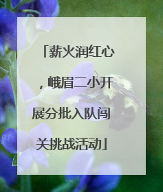 薪火润红心，峨眉二小开展分批入队闯关挑战活动