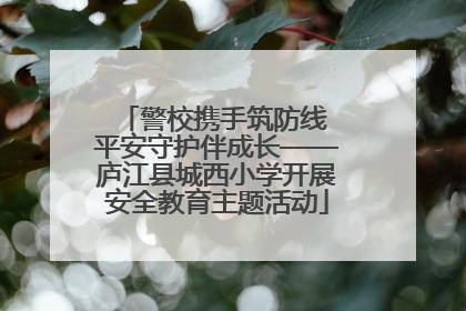 警校携手筑防线 平安守护伴成长——庐江县城西小学开展安全教育主题活动