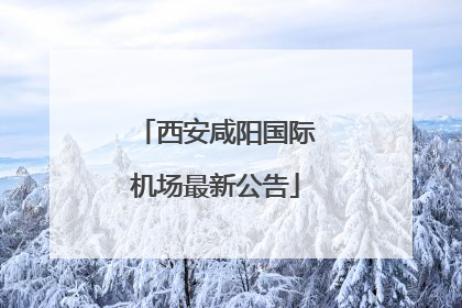 西安咸阳国际机场最新公告