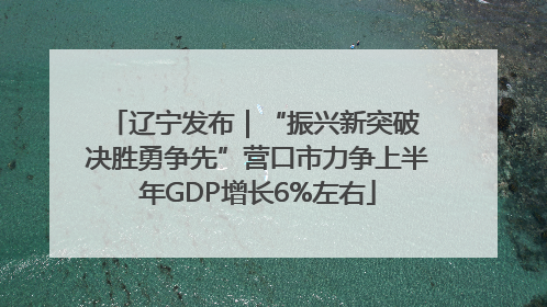 辽宁发布｜“振兴新突破 决胜勇争先”营口市力争上半年GDP增长6%左右