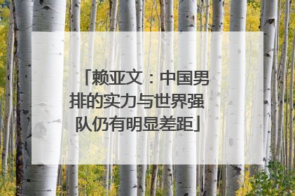 赖亚文：中国男排的实力与世界强队仍有明显差距
