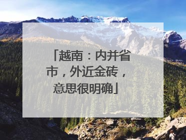 越南：内并省市，外近金砖，意思很明确