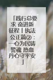 践行总要求 奋进新征程丨执法公正篇②：一心为民铸警魂 热血丹心守平安