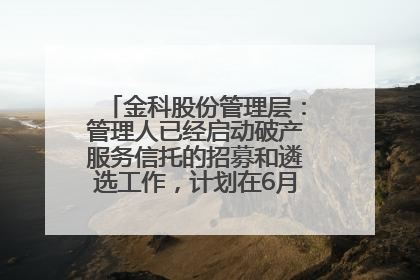 金科股份管理层：管理人已经启动破产服务信托的招募和遴选工作，计划在6月初召开评审会