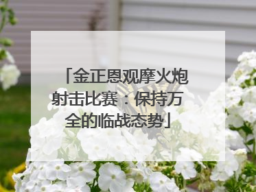 金正恩观摩火炮射击比赛：保持万全的临战态势