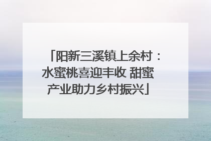 阳新三溪镇上余村：水蜜桃喜迎丰收 甜蜜产业助力乡村振兴