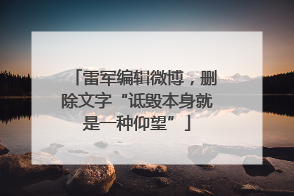 雷军编辑微博，删除文字“诋毁本身就是一种仰望”