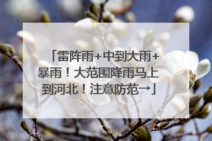 雷阵雨+中到大雨+暴雨！大范围降雨马上到河北！注意防范→