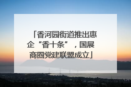 香河园街道推出惠企“香十条”，国展商圈党建联盟成立