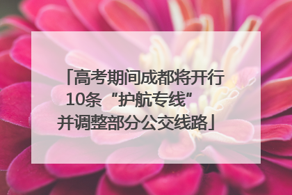 高考期间成都将开行10条“护航专线” 并调整部分公交线路