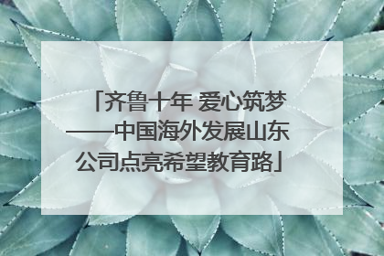 齐鲁十年 爱心筑梦——中国海外发展山东公司点亮希望教育路