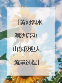 黄河调水调沙启动 山东段迎大流量过程