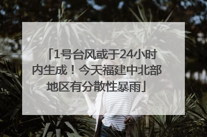 1号台风或于24小时内生成！今天福建中北部地区有分散性暴雨