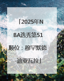 2025年NBA选秀第51顺位：穆罕默德-迪亚瓦拉