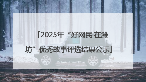 2025年“好网民·在潍坊”优秀故事评选结果公示
