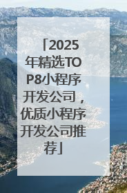 2025年精选TOP8小程序开发公司，优质小程序开发公司推荐