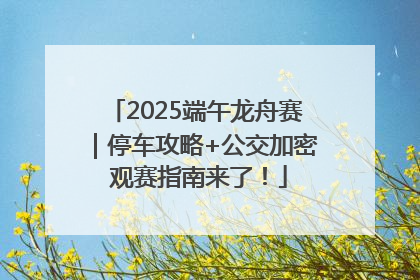 2025端午龙舟赛｜停车攻略+公交加密 观赛指南来了！
