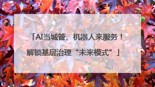 AI当城管、机器人来服务！解锁基层治理“未来模式”