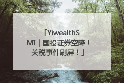 YiwealthSMI｜国投证券空降！关税事件刷屏！